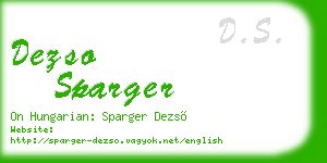 dezso sparger business card